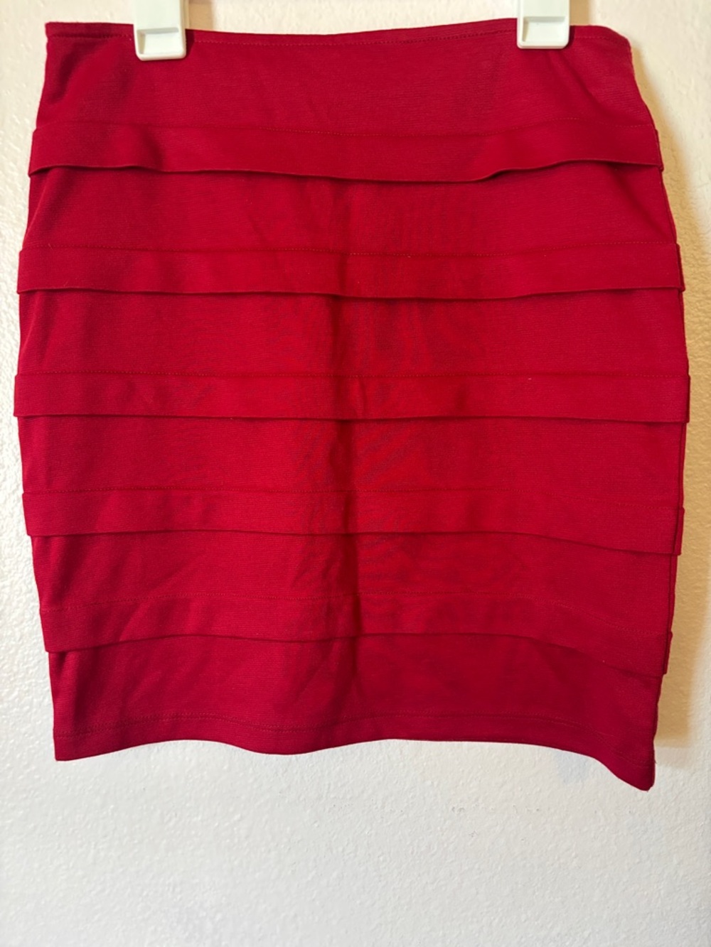 Timing Woman’s Red Tiered Mini Skirt Size S